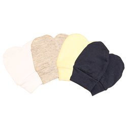 Kit Luvinhas Baby Malha Palha - Marinho - Branco - Cinza 4 Peças Kit Luvinhas Baby Malha Palha - Marinho - Branco - Cinza 4 Peças