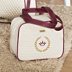 Bolsa Maternidade Puppi Coroa Palha e Bordô P Bolsa Maternidade Puppi Coroa Palha e Bordô P