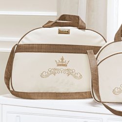 Bolsa Maternidade Realeza Palha Com Marrom G Bolsa Maternidade Realeza Palha Com Marrom G