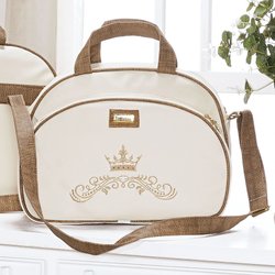Bolsa Maternidade Realeza Palha Com Marrom M Bolsa Maternidade Realeza Palha Com Marrom M