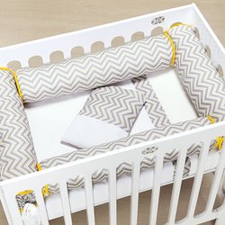 Kit Mini Berço Zig Zag Chevron 6 peças 100% algodão Kit Mini Berço Zig Zag Chevron 6 peças 100% algodão