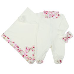 Saída de Maternidade Basic Floral Palha 3 Peças Saída de Maternidade Basic Floral Palha 3 Peças