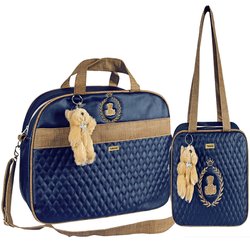 Kit Bolsa Maternidade Puppi Coroa Marinho G e P Kit Bolsa Maternidade Puppi Coroa Marinho G e P