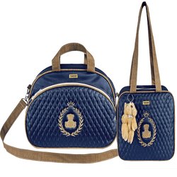 Kit Bolsa Maternidade Puppi Coroa Marinho M e P Kit Bolsa Maternidade Puppi Coroa Marinho M e P