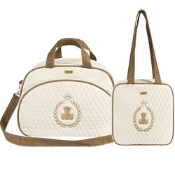 Kit Bolsa Maternidade Puppi Coroa Palha e Marrom M e P Kit Bolsa Maternidade Puppi Coroa Palha e Marrom M e P