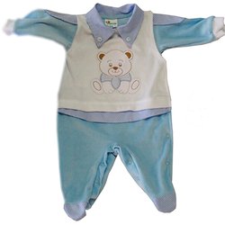Macacão Manga Longa Ursinho Théo Azul Plush Macacão Manga Longa Ursinho Théo Azul Plush