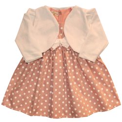 Vestido de Bebê Glamour Poá Rosê Vestido de Bebê Glamour Poá Rosê