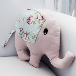 Almofada Elefante Realeza Floral Rosa Almofada Elefante Realeza Floral Rosa