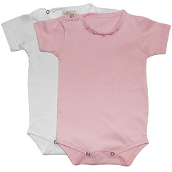 Kit Body de Bebê Pérola Rosa e Branco 2 peças Kit Body de Bebê Pérola Rosa e Branco 2 peças