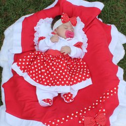 Saída de Maternidade Charmosa Vermelho 5 Peças Saída de Maternidade Charmosa Vermelho 5 Peças
