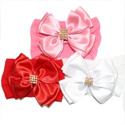 Faixa de Cabelo Para Bebê Rosa, Vermelho e Branco 3 Peças Faixa de Cabelo Para Bebê Rosa, Vermelho e Branco 3 Peças
