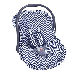 Capa Bebê Conforto Chevron Marinho 3 Peças Capa Bebê Conforto Chevron Marinho 3 Peças