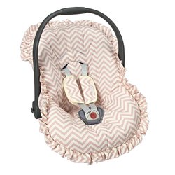 Capa Bebê Conforto Chevron Rosê 3 Peças Capa Bebê Conforto Chevron Rosê 3 Peças
