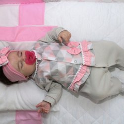 Saída de Maternidade Duda Cinza 4 Peças Saída de Maternidade Duda Cinza 4 Peças