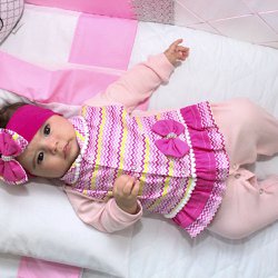 Saída de Maternidade Duda Pink 4 Peças Saída de Maternidade Duda Pink 4 Peças