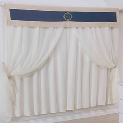 Cortina Quarto de Bebê Urso Imperial Marinho e Cáqui Cortina Quarto de Bebê Urso Imperial Marinho e Cáqui