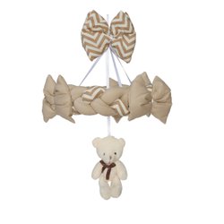 Móbile De Berço Urso Elliot Chevron Cáqui Móbile De Berço Urso Elliot Chevron Cáqui