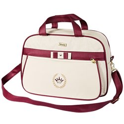 Bolsa Maternidade Minha Coroa Palha e Bordô G Bolsa Maternidade Minha Coroa Palha e Bordô G