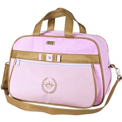 Bolsa Maternidade Minha Coroa Rosa e Dourado G Bolsa Maternidade Minha Coroa Rosa e Dourado G