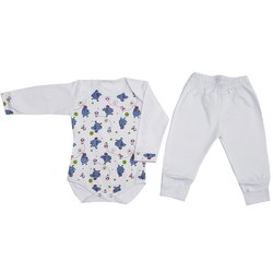 Conjunto de Bebê Body e Mijão Mimo Branco Conjunto de Bebê Body e Mijão Mimo Branco