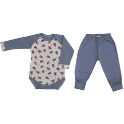 Conjunto de Bebê Body e Mijão Ratinho Cinza Conjunto de Bebê Body e Mijão Ratinho Cinza