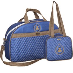 Kit Bolsa Maternidade Puppi Coroa Azul Tifany P e G 2 Peças Kit Bolsa Maternidade Puppi Coroa Azul Tifany P e G 2 Peças