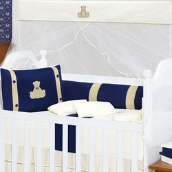 Kit Berço Urso Saymon Marinho 100% Algodão 9 Peças Kit Berço Urso Saymon Marinho 100% Algodão 9 Peças