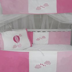 Kit Berço Baby Balão Rosa 10 Peças Kit Berço Baby Balão Rosa 10 Peças