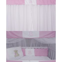 Kit Berço + Cortina Ursa Pool Chevron Rosa 11 Peças Kit Berço + Cortina Ursa Pool Chevron Rosa 11 Peças