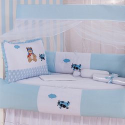 Kit Berço Urso Aviador Azul 10 Peças Kit Berço Urso Aviador Azul 10 Peças