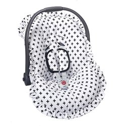 Capa Bebê Conforto Cruzinha Preto 3 Peças Capa Bebê Conforto Cruzinha Preto 3 Peças
