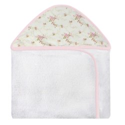 Toalha de Banho Nervura Floral Rosa com Capuz Toalha de Banho Nervura Floral Rosa com Capuz
