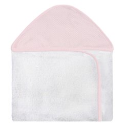 Toalha de Banho Ursa Realeza Poá Rosa com Capuz Toalha de Banho Ursa Realeza Poá Rosa com Capuz