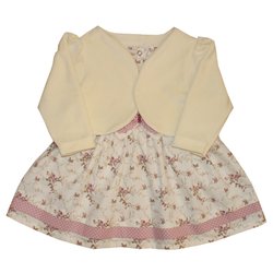 Vestido de Bebê Glamour Floral com Palha Vestido de Bebê Glamour Floral com Palha