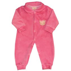 Macacão Manga Longa Gatinha Rosa Plush Macacão Manga Longa Gatinha Rosa Plush