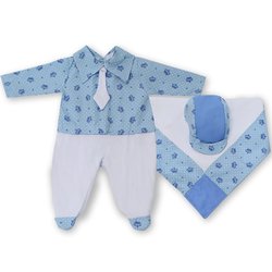 Saída de Maternidade Vitor Hugo Azul 3 Peças Saída de Maternidade Vitor Hugo Azul 3 Peças