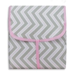 Trocador Portátil Chevron Rosa com Bolso Trocador Portátil Chevron Rosa com Bolso
