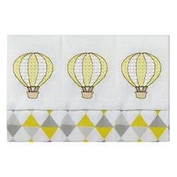 Toalha de Boca Balão Losango Amarelo 3 Peças Toalha de Boca Balão Losango Amarelo 3 Peças