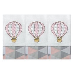 Toalha de Boca Balão Losango Rosa 3 Peças Toalha de Boca Balão Losango Rosa 3 Peças