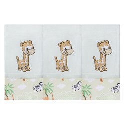 Toalha de Boca Floresta Girafa Verde 3 Peças Toalha de Boca Floresta Girafa Verde 3 Peças