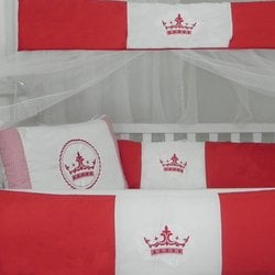 Kit Berço Coroa Vermelho 10 Peças Kit Berço Coroa Vermelho 10 Peças