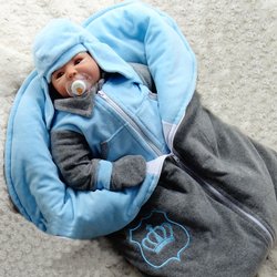 Saída de Maternidade Gustavo Azul Plush 5 Peças Saída de Maternidade Gustavo Azul Plush 5 Peças