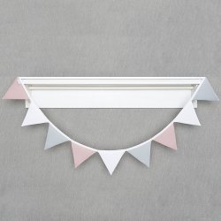 Varal de Bandeirinhas Rosê, Branco e Cinza Varal de Bandeirinhas Rosê, Branco e Cinza