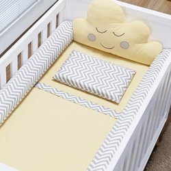 Kit Berço Nuvem Slim Chevron Amarelo 5 Peças Kit Berço Nuvem Slim Chevron Amarelo 5 Peças