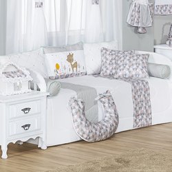 Kit Cama Babá Bambi Rosa 100% Algodão 8 Peças Kit Cama Babá Bambi Rosa 100% Algodão 8 Peças