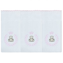 Fralda de Ombro Ursa Thed Rosa 3 Peças Fralda de Ombro Ursa Thed Rosa 3 Peças