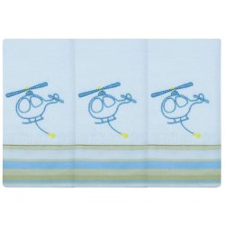 Toalha de Boca Helicóptero Azul 3 Peças Toalha de Boca Helicóptero Azul 3 Peças