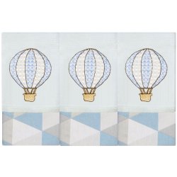 Toalha de Boca Balão Losango Azul 3 Peças Toalha de Boca Balão Losango Azul 3 Peças