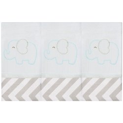 Toalha de Boca Elefante Chevron Azul Tiffany 3 Peças Toalha de Boca Elefante Chevron Azul Tiffany 3 Peças