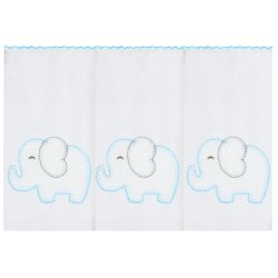Fralda de Ombro Elefante Azul Tiffany 3 Peças Fralda de Ombro Elefante Azul Tiffany 3 Peças